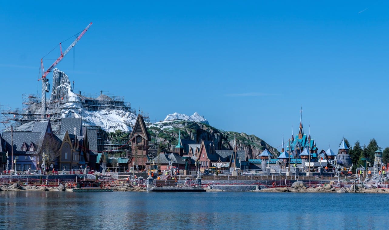 A view across the lake to Frozen's Arendelle