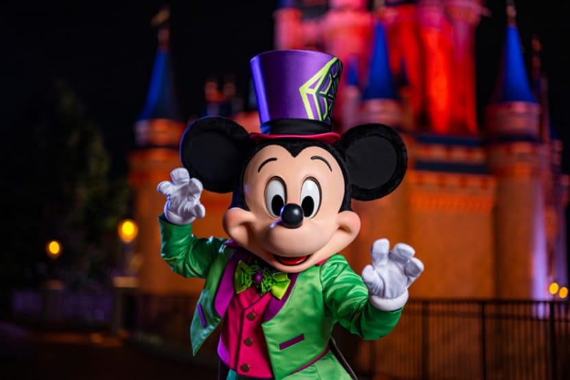 Mickey's not scary! in special Halloween party outfit