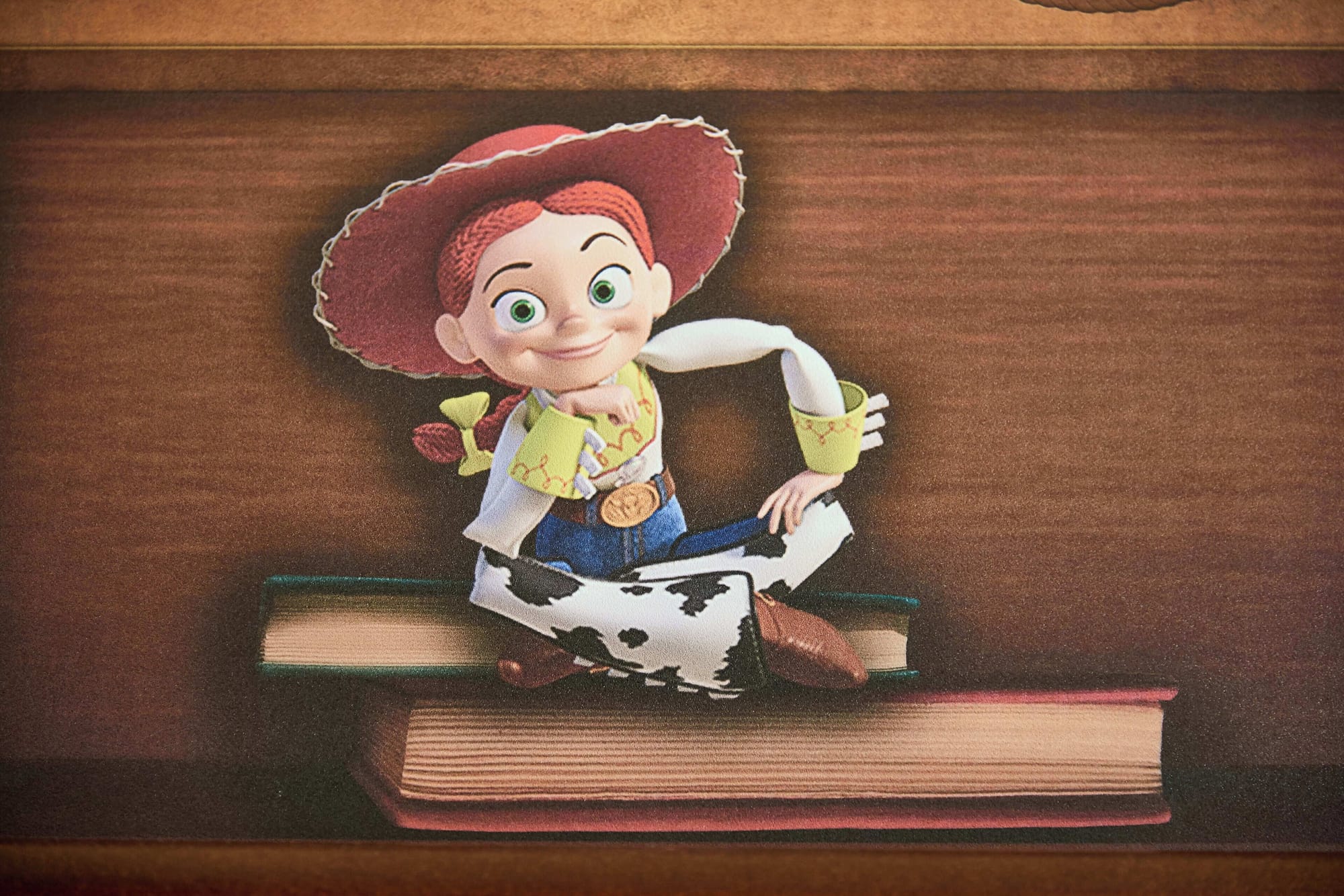 Hotel Cheyenne's rooms have lots of cool Toy Story theming, here's an image of Jessie on the wallpaper