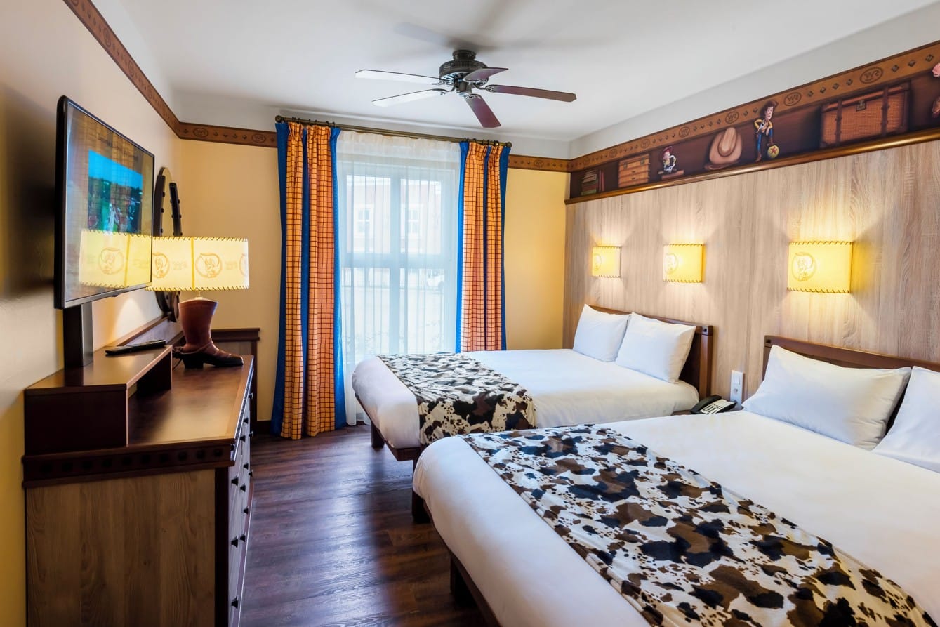 Hotel Cheyenne's comfortable, themed Toy Story room - two double beds