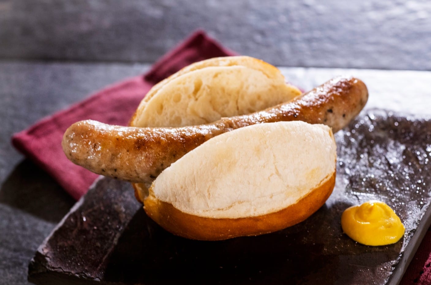 Bratwurst on Pretzel roll at EPCOT Food & Wine 2025
