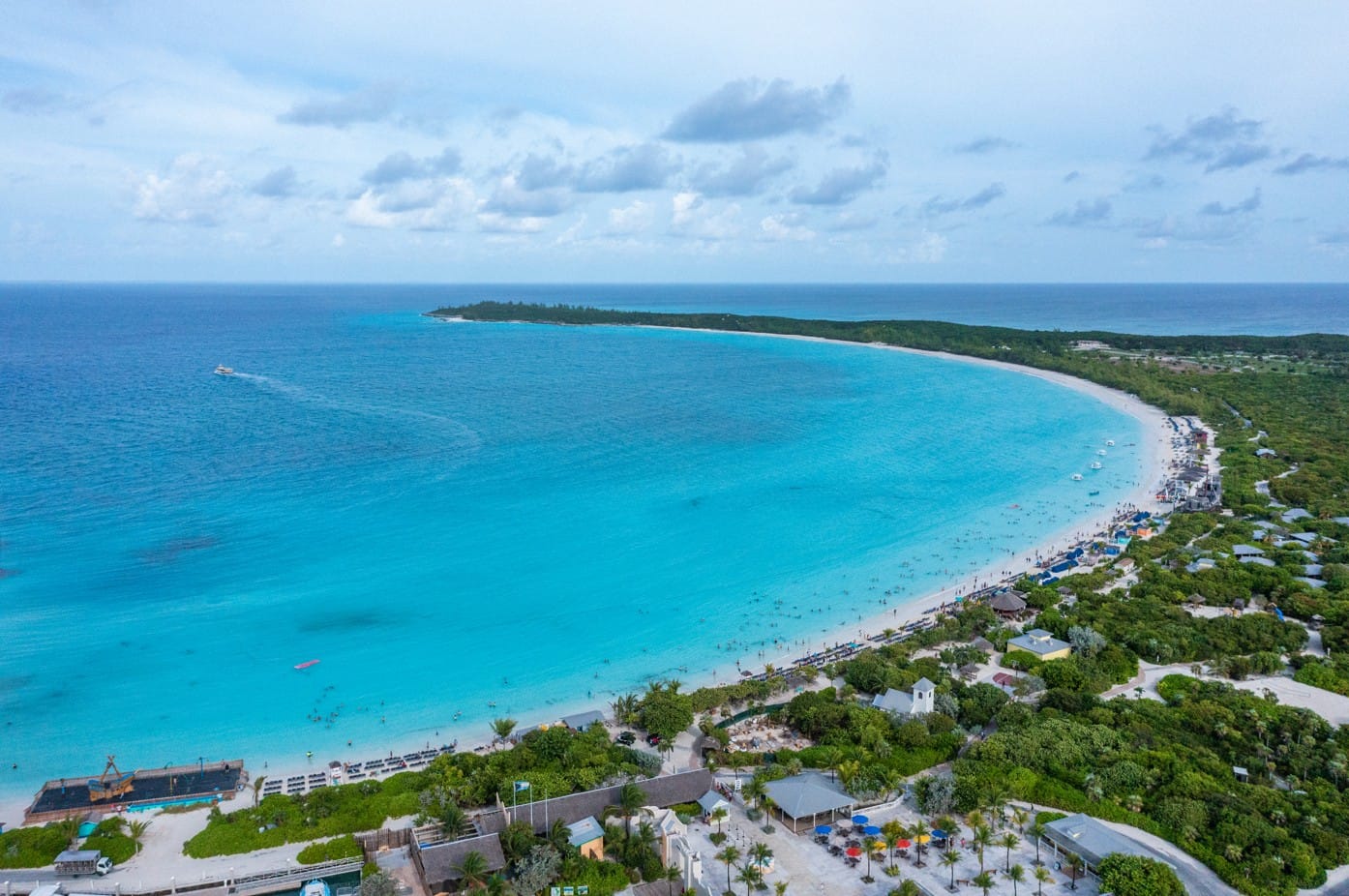 'RelaxAway at Half Moon Cay' aerial shot of the tropical beach