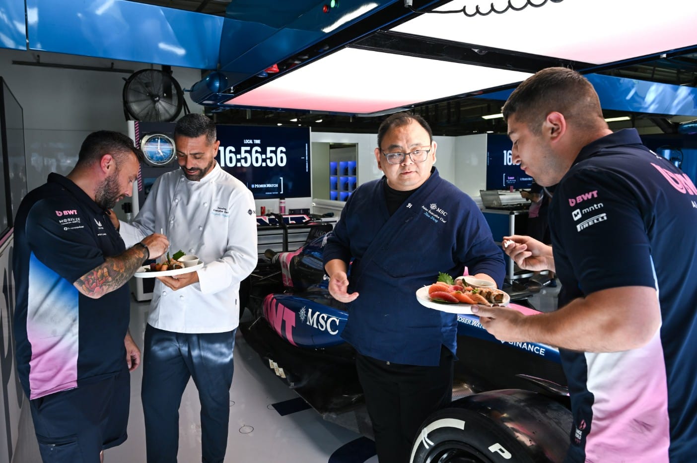 MSC chef Pasquale Puziello serving Alpine engineers