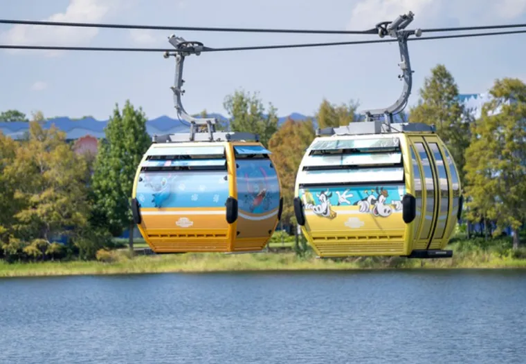 Skyliner cable cars at Art of Animation Resort