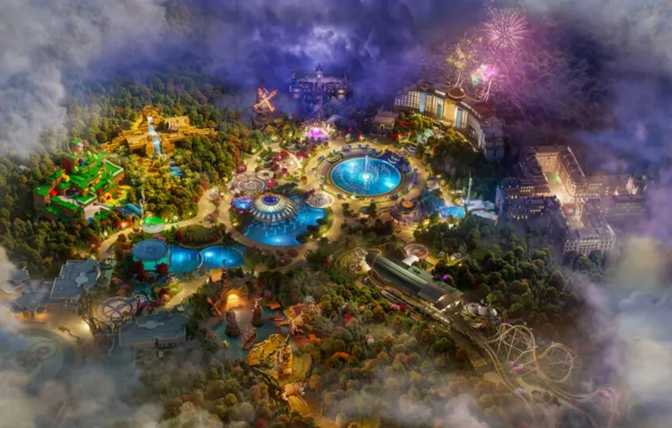 Epic Universe from above - an artist impression
