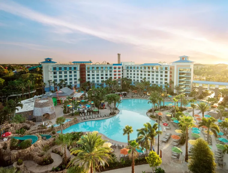 Sapphire Falls pool, slide and beach