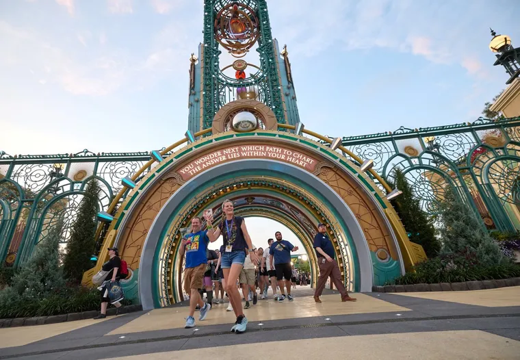 Entrance to Epic Universe on 'opening day', 22 May