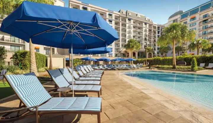 Pool loungers at the Riviera resort, at Disney World