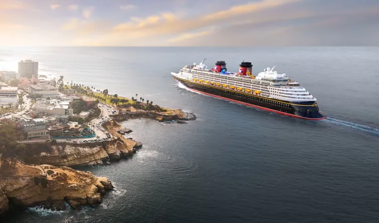 Disney Cruise Line cruise ship near the coast - image courtesy of Disney Cruise Line