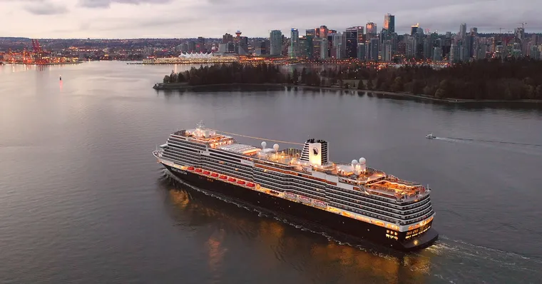 Holland America Koningsdam ship, heading into Vancouver