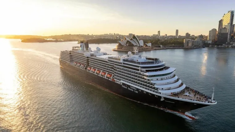 Holland America ship in Sydney Harbour